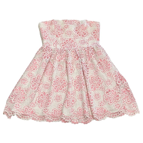 NBD Revolve Lace Babydoll Dress Womens M Short‎ Strapless Minidress Floral Y2K - Picture 3 of 8